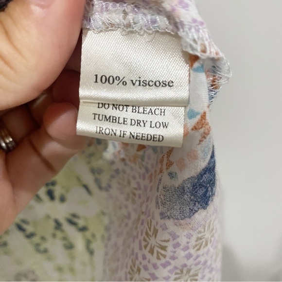 DYLAN Sun-Kissed Floral Billowy Peasant Blouse Boho Peasant Top Size Medium - Picture 8 of 11